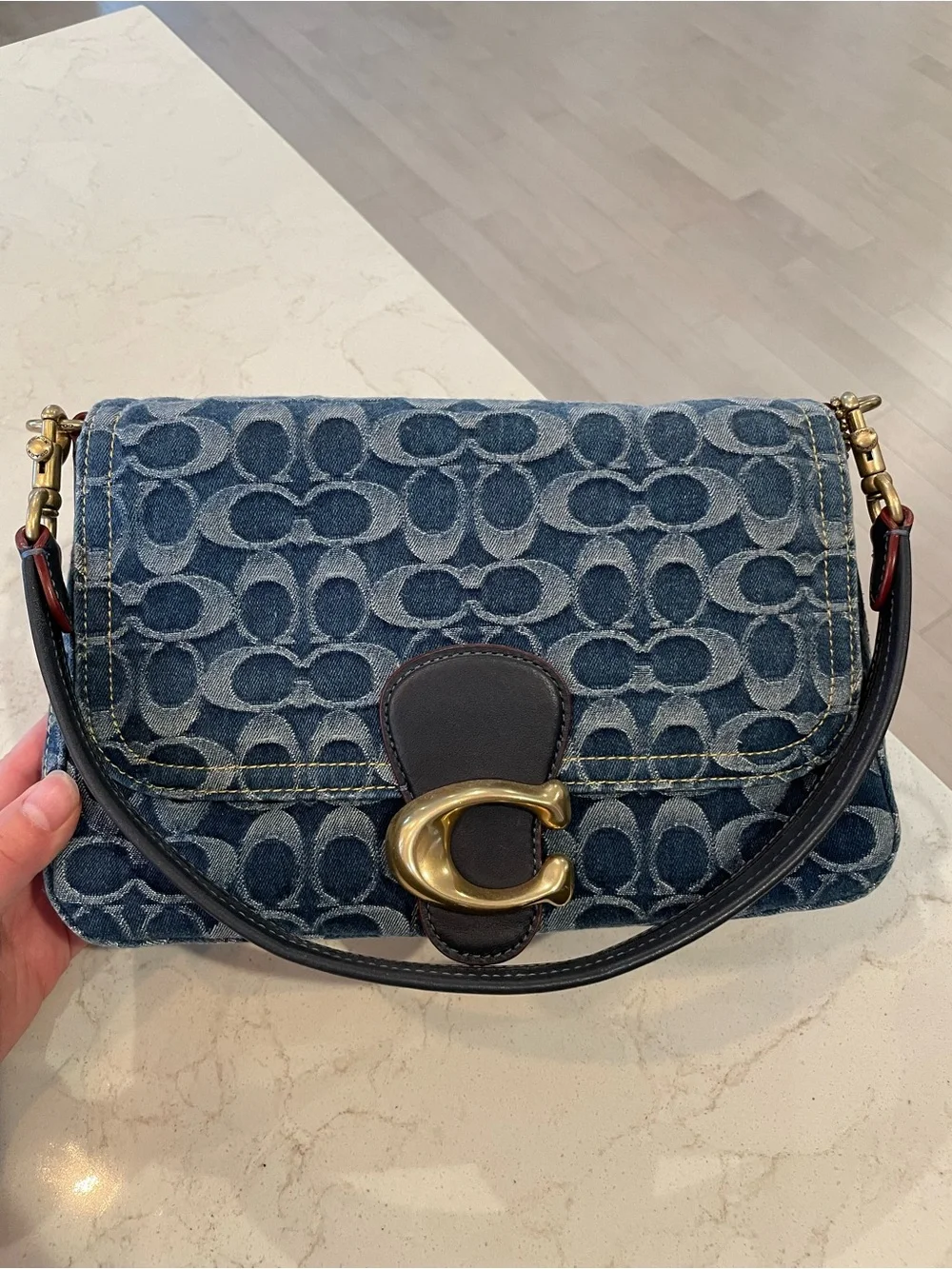 Coach Soft Tabby Signature Denim Shoulder Bag